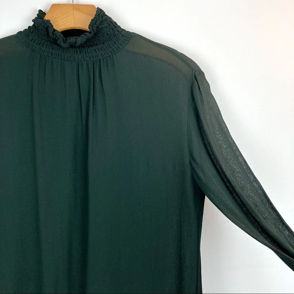 & Other Stories Ruffle Mock Neck Blouse Size 4